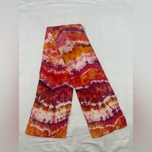 Boho Tie Dye Scarf Long Narrow Wrap Festival Hippie 51x8”